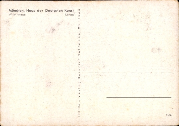 Artist Postcard Kriegel, Willy, Mittag, HDK 1014, conifer