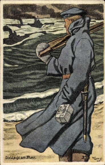 Artist Postcard Georgi, W., The Watch at Sea, Leibniz Biscuit Advertisement, Imperial Navy
