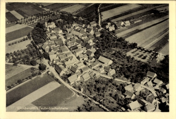 Postcard Vilchband Wittighausen in Baden, aerial photograph