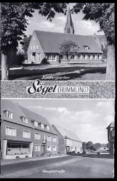 7 glass negative Sögel in Emsland, park, kindergarten, general view