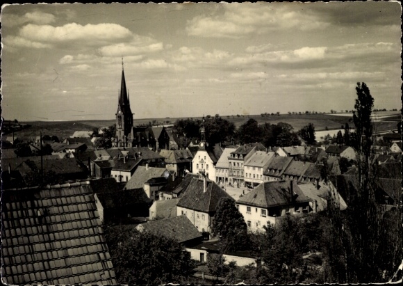 Postcard Wilsdruff Kr. Freital, town view, church tower