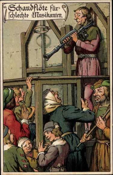 Künstler Litho Jodolfi, Schandflöte für schlechte Musikanten