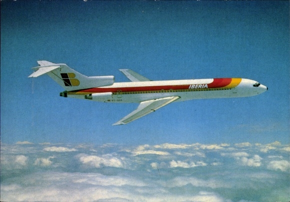 Postcard passenger aircraft Iberia, Boeing 727