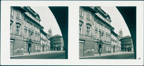 Stereo Photo Praha Prague, Lesser Town, Maltheserplatz