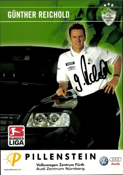Autograph card goalkeeper coach Günther Reichold, SpVgg Greuther Fürth, autograph