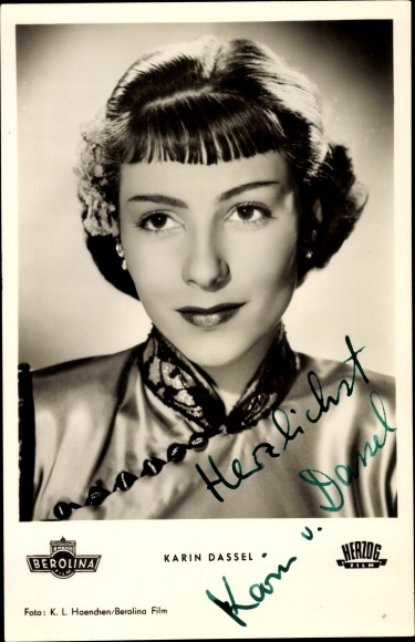 Ak Schauspielerin Karin Dassel, Portrait, Autogramm