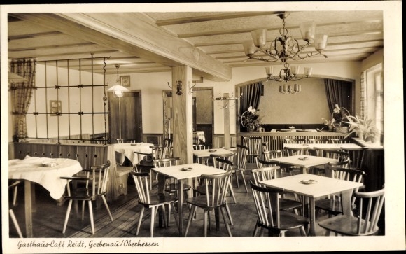 Postcard Grebenau in Hesse, Inn Cafe Reidt