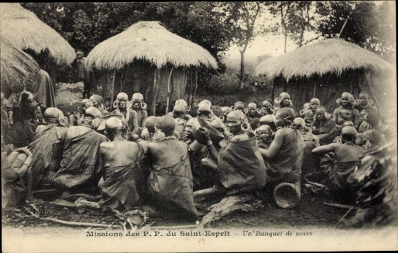 Ak Saint Esprit Martinique, Bankett im Dorf