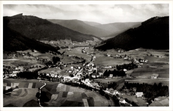 Postcard Mitteltal Baiersbronn in the Black Forest, aerial photograph
