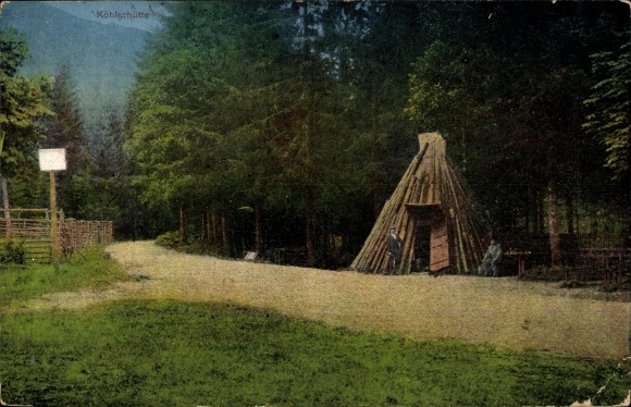 Postcard Waschleithe Grünhain Beierfeld in the Erzgebirge, Köhlerhütte Fürstenbrunn, Altenburger Prinzen...