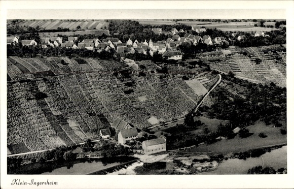Postcard Kleiningersheim Ingersheim am Neckar, aerial photograph