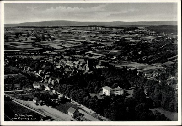 Postcard Eichtersheim in Kraichgau Baden, aerial photograph