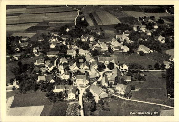 Ak Paunzhausen in Oberbayern, Fliegeraufnahme