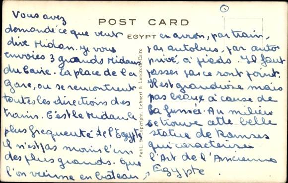 Ak Cairo Cairo Egypte, Station en Ramses II-standbeeld