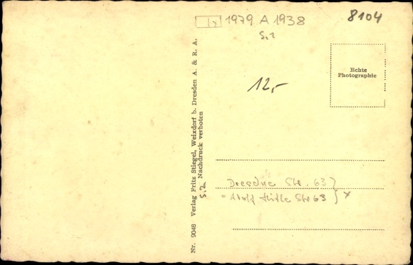 Postcard Dresden Weixdorf, Adolf Hitler Strasse corner Horst Wessel Strasse, bookstore