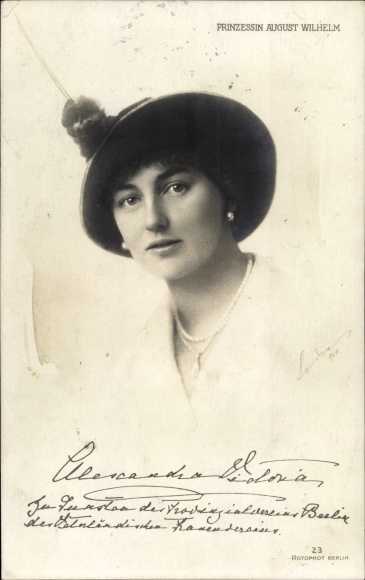 Kunstenaar Ak Princess August Wilhelm, Alexandra Viktoria v. Sleeswijk-Holstein Sonderburg Glücksburg