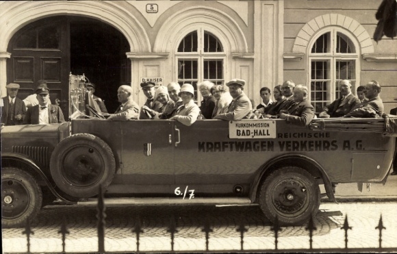Foto Ak Bad Hall, Autobus, Kurkommission, Oberösterreichische Kraftwagen Verkehrs AG