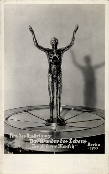 Postcard Exhibition The Miracle of Life, Berlin 1935, The Glass Man