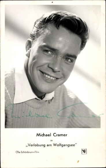 Ak Schauspieler Michael Cramer, Portrait, Autogramm, Verlobung am Wolfgangsee