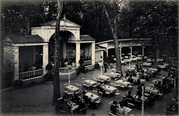 Ak Dresden Altstadt, Große Wirtschaft, Königlicher Großer Garten