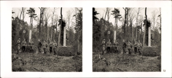 Stereo spatial image photo &quot;The soldiers of the leader in the field&quot; No: 72, German Russ. Lit. Dreiländerecke