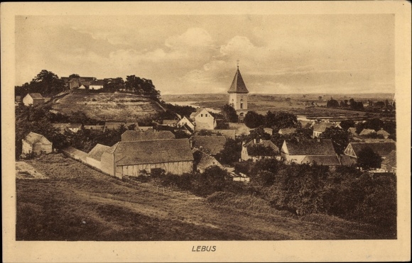 Postcard Lebus on the Oder, overall view