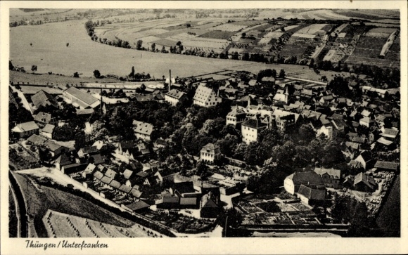 Postcard Thüngen Lower Franconia, aerial photograph