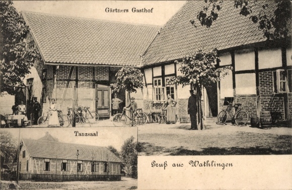Postcard Wathlingen Lower Saxony, Gärtner's Inn, dance hall