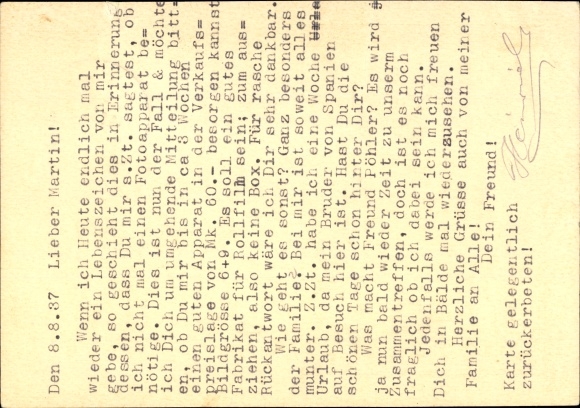 Papeteria pocztowa KP Znaczek niemiecki, Wystawa Krajowa 1937