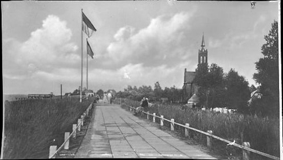 24 Negative Berg-Dievenow in Pommern, Promenade, Strand, Steg, Segelboot