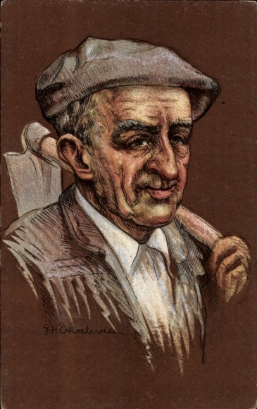 Artist Postcard Oñativia, Types Basques
