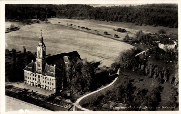 Postcard Birnau Uhldingen Mühlhofen am Bodensee, aerial photograph