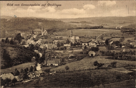Postcard Denklingen in Swabia Upper Bavaria, view of the place from the convalescent home