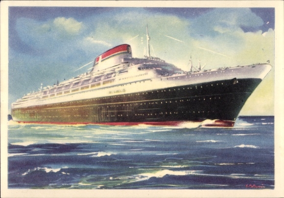 Postcard Italia, Societa di Navigazione Genova, Andrea Doria