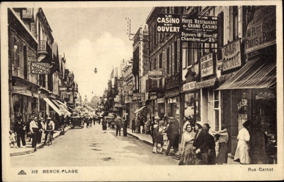 Ak Berck Plage Pas de Calais, Carnot Straße, Casino