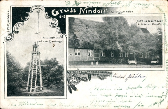 KP Nindorf Hanstedt na Pustaci Lüneburskiej, Gasthaus zum Braunen Hirsch, wieża widokowa