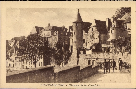 Postcard Luxemburg, Chemin de la Corniche, Houses