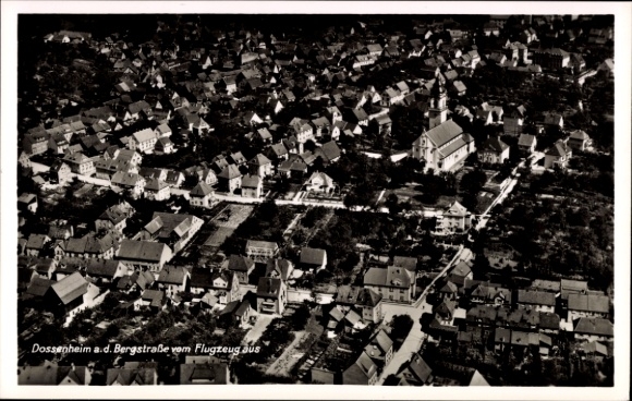 Postcard Dossenheim in the Rhein Neckar district, aerial photograph