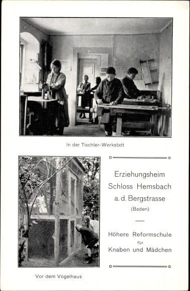 Ak Hemsbach an der Bergstraße, Erziehungsheim, In der Tischler Werkstatt, Reformschule