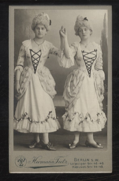 CdV Photography two women in Rococo costumes with wigs