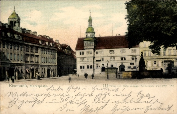 Ak Lutherstadt Eisenach in Thüringen, Marktplatz