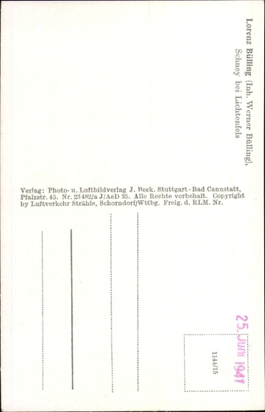 Postcard Schney Lichtenfels in the Obermainland Upper Franconia, aerial photograph