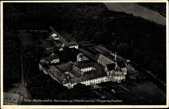 Postcard Streithausen in the Westerwald, Marienstatt Abbey