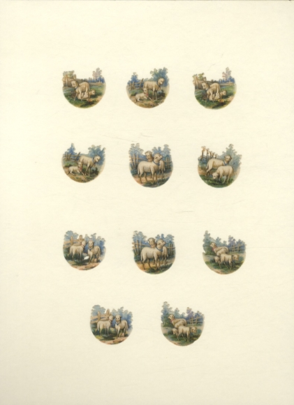 11 Oblaten Osterlämmer, je ca. 3 x 3 cm