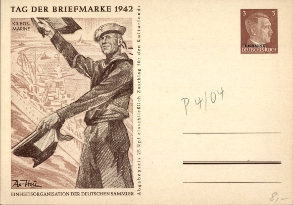 Artysta papeterii pocztowej KP Axster Heudtlaß, Dzień Znaczka 1942, Kriegsmarine
