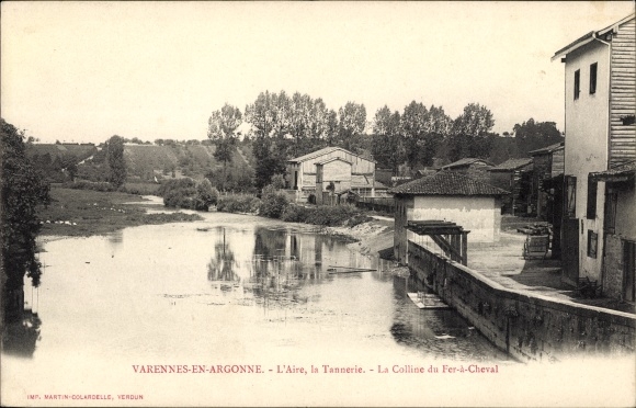 Postcard Varennes in Argonne Meuse, L&#39;Aire, the Tannery
