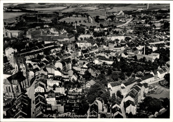 Ak Hof an der Saale Opper-Franken Beieren, luchtfoto