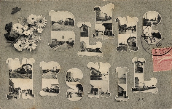 Postcard Le Blanc Mesnil Seine Saint Denis, gare, interior, chemin de fer, maison, rue principale