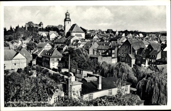 Postcard Simmern in the Hunsrück, general view
