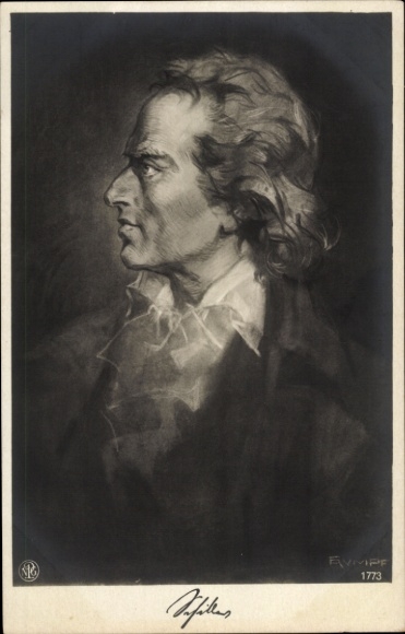 Künstler Ak Rumpf, Dichter Friedrich Schiller, Portrait im Profil